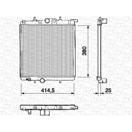 RADIATORE RAFFREDDAMENTO PEUGEOT 206 1.1 1.4 1.6 ORIGINALE MAGNETI MARELLI BM250 - 133037